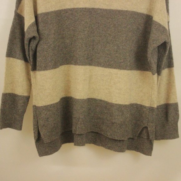 Vince Wool & Yak Hair Striped Sweater Gray Beige Size Small - Picture 6 of 8